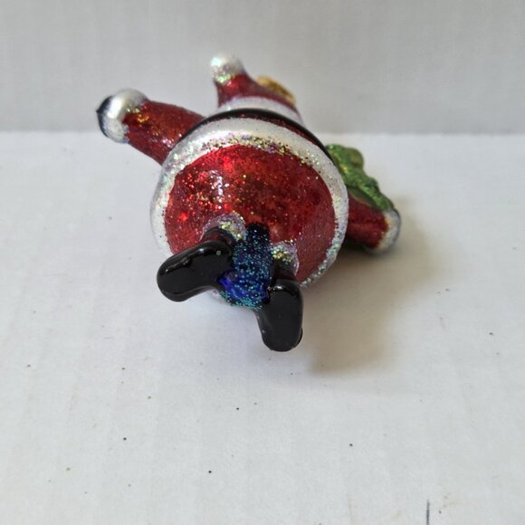 Old World Christmas Mid Century Style Santa Glass Blown Ornament Tree Gift Box - Picture 4 of 5